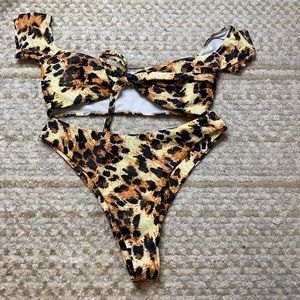Cheetah print high waisted bikini